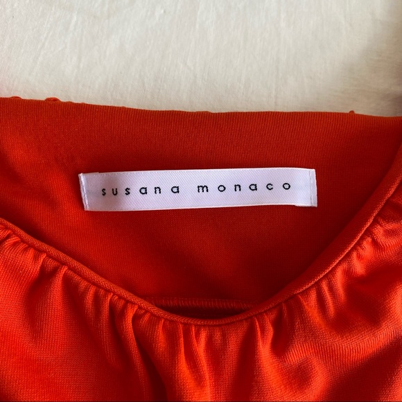 Susana Monaco Sunset Orange Flutter top Mini Dress - Picture 6 of 10